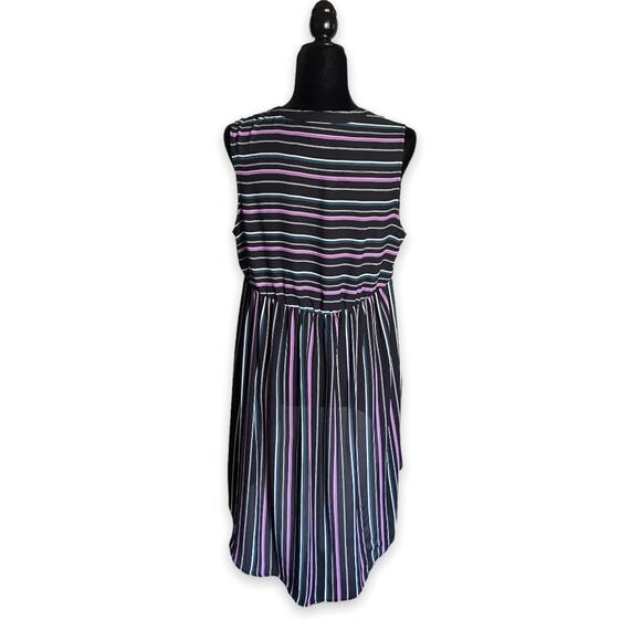 Torrid Womens Tank 00 M 10 Lexie Stripe Georgette Tunic Black Forest Green White - Picture 6 of 9